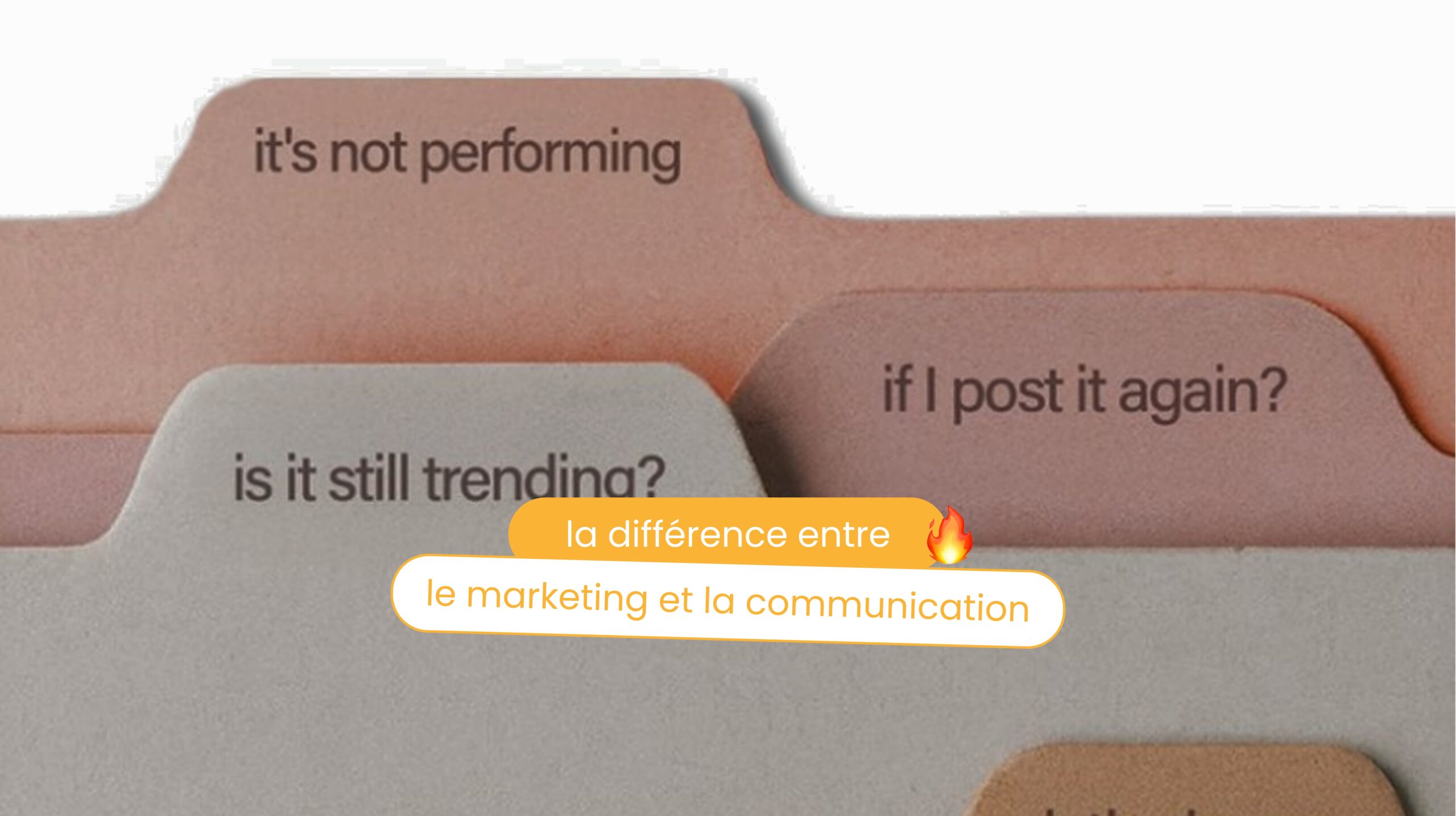 Image de couverture pour l'article au sujet de la différence entre communication et marketing.